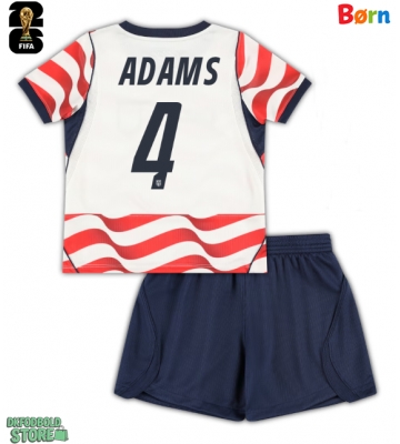 Forente stater Tyler Adams #4 Replika Babytøj Hjemmebanesæt Børn VM 2026 Kortærmet (+ Korte bukser)